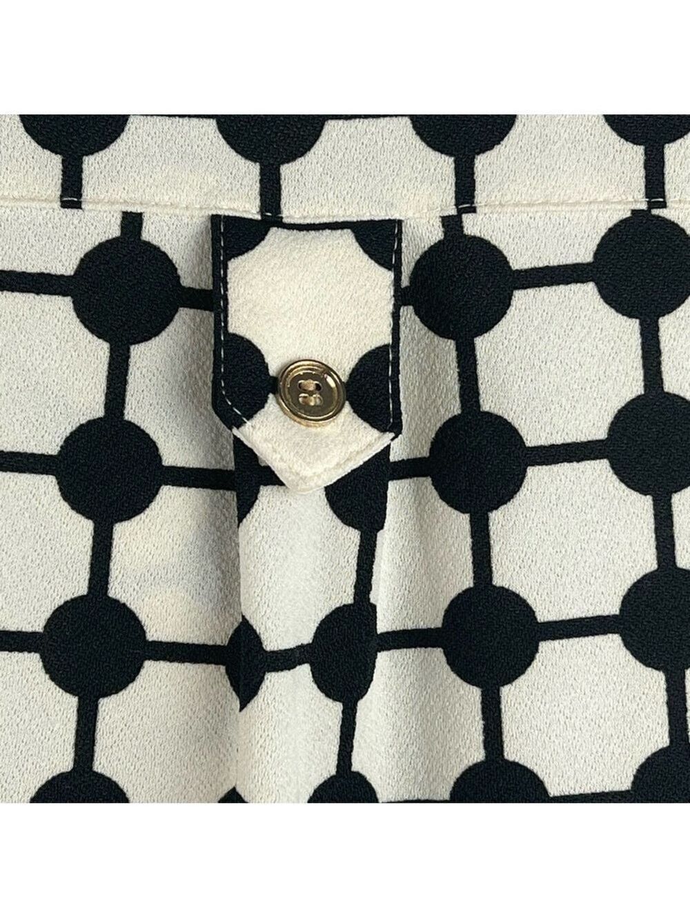 New-shop17 Black/Off White Geometric Print, Wide leg, Sleeveless S Jump Suit SM - Picture 9 of 16